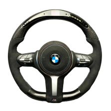 BMW F15/F30 M-Style Steering Wheel Carbon Fiber Alcantara LED Flat Bottom