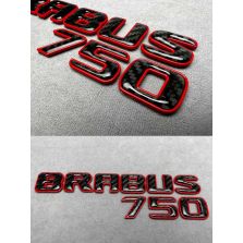 Brabus 750 Emblem Logo – Red Metallic with Carbon for Mercedes-Benz W463A/W464 G-Class