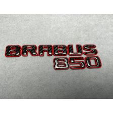 Brabus 850 Emblem Logo – Red Metal with Carbon Fiber for Mercedes-Benz W463A/W464 G-Class