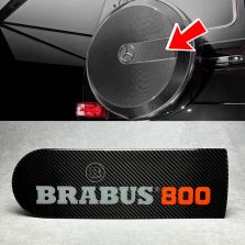 Carbon fiber Brabus 800 orange emblem for rear spare tire cover Mercedes-Benz W463A W464