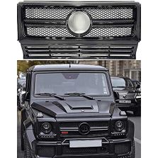 Carbon Fiber Badge Front Grille Frame Set for Mercedes Benz G-Wagon G-Class W463 G63 G55 G500