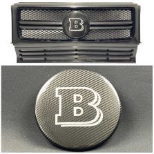 Carbon Fiber Front Grille with Gray Badge Emblem Logo – Brabus for Mercedes-Benz G-Wagon G-Class W463