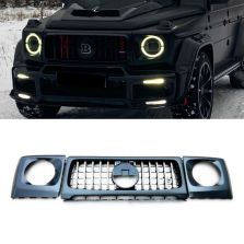Carbon Fiber Front Grille Headlight Covers Set for Mercedes Benz G-Wagon G-Class W463A W464 G63 G55