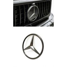 Carbon Fiber Front Grille Star Style Badge Logo Emblem for Mercedes-Benz W463 G-Class G-Wagon
