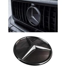 Carbon Fiber Front Grille Star Style Solid Badge Logo Emblem for Mercedes-Benz W463 G-Class G-Wagon