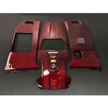 Carbon Fiber Red Brabus Rocket 900 Engine Cover with Badges Set for AMG Mercedes-Benz W463A W464 G-Wagon G-Class G63