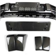 Front Bumper Carbon Fangs Number Plate Add-Ons Clips Brackets 5 pcs Set for Mercedes Benz W463A W464 G63 G500 G Wagon G Class