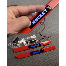 Red fender inserts Brabus Rocket logo with blue LED for Mercedes G Wagon