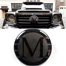 Mercedes-Benz W463 G-Class G-Wagon G63 G55 G500 Mansory style carbon fiber front grille with logo emblem in gray