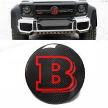 Mercedes-Benz W463 G63/G500/G55 G-Class G-Wagon Front Grille Carbon Fiber Brabus Style Badge Emblem Logo (Red)
