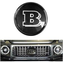 Mercedes-Benz W463A/W464 G-Class G-Wagon G63/G500 Front Grille Carbon Fiber Gloss Brabus Style Badge Gray Sign