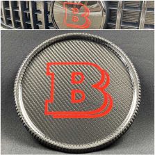 Mercedes-Benz W463A/W464 G-Class G-Wagon G63/G500 Front Grille Carbon Fiber Gloss Brabus Style Badge Red Sign