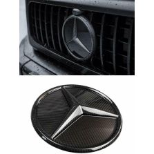 Mercedes G GLE GLC GLK E C class Carbon Front Grille Emblem Mercedes Star