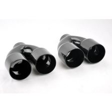 Audi 2.5in inlet Dual Exhaust Tips Quad Style Gloss Black