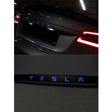 Carbon fiber trim with blue LED on trunk for TESLA Model S