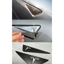 Carbon fiber turn signals with Tesla logo for TESLA Model S