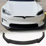 Tesla Model S 2021-2023 Front Bumper Lip Side Skirts Rear Diffuser Carbon Fiber