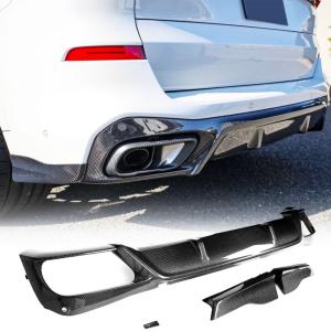 Real Carbon Fiber Rear Bumper Diffuser Fits for BMW X5 G05 M Sport LCI 2023-2025 Lower Bumper Lip Spoiler Body Kit Factory Outlet