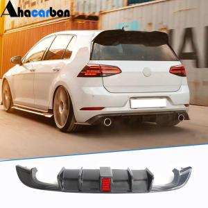 Volkswagen VW Golf 7.5 7.5GTI 7.5R-line 18-20 Rear Diffuser with LED Carbon Fiber