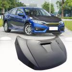 Honda Civic 10th Sedan 2016 2017 Front Engine Bonnet Cover Carbon Fiber