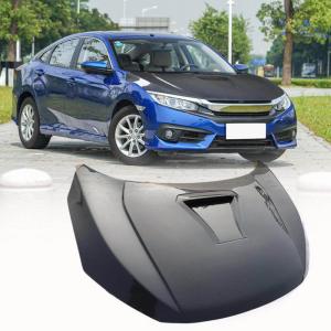 Honda Civic 10th Sedan 2016 2017 Front Engine Bonnet Cover Carbon Fiber