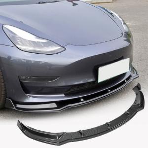 Tesla Model 3 2017-2019 Front Bumper Lip Carbon Look ABS
