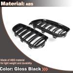 F32 Front Grille Compatible with BMW 4 Series F32 F33 F36/M3 F80/M4 F82 F83 2014-2019 ABS Auto Bumper Kidney Grill Cover Body Kit (Double Slats Gloss Black Grille)