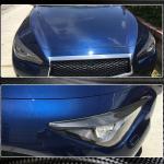 Infiniti Q50 2014-2017 Headlight Eyebrows Lamp Eyelids Carbon Fiber