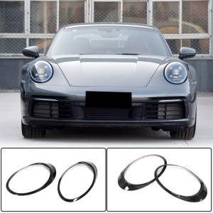 Porsche 911 992 Carrera 4 GTS Turbo S 2019+ Headlight Eyebrows Lamp Eyelids Dry Carbon Fiber