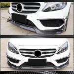 Mercedes Benz W205 C205 A205 Sport C43 Pre-facelift 2015-2019 Front Bumper Lip Carbon Fiber
