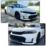 Pearl White Black Front Lip for Honda Civic Sedan & Hatchback 2025 2026 ABS | Air Dam Chin Spoiler Diffuser Guard Protector Body Kits Trim