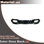 Gloss Black Rear Bumper Diffuser Compatible with Mercedes Benz A-Class W177 A200 A250 Sport Hatchback 4-Door 2019-2022 PP Under Chin Lip Spoiler Splitter with Exhaust Tips