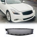 MCARCAR KITGloss Black Front Hood Grill Grille Cover Compatible with Infiniti G37 2008-2013 Coupe 2Door Replacement Conversion Front Kidney Grille