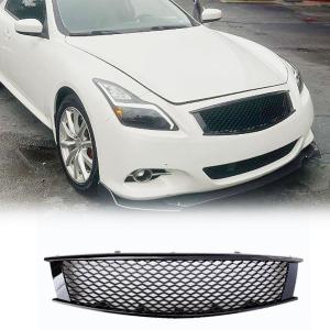 MCARCAR KITGloss Black Front Hood Grill Grille Cover Compatible with Infiniti G37 2008-2013 Coupe 2Door Replacement Conversion Front Kidney Grille