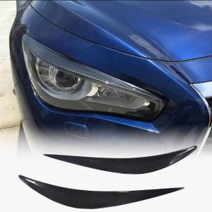 Infiniti Q50 2014-2017 Headlight Eyebrows Lamp Eyelids Carbon Fiber