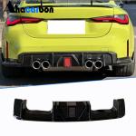 BMW G80 M3 G82 G83 M4 2021+ Rear Bumper Diffuser With LED Brake Light Glossy Black ABS