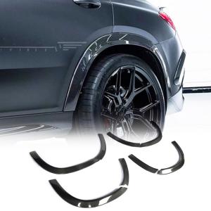 Carbon Fiber Side Wheel Arch Flares Compatible with Mercedes-Benz GLE63 AMG 4Matic+ Coupe Sport Utility 4-Door 2020-2024 Car Fender Flares Arches Wheel Eyelid Eyebrow FA(8PCS)