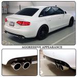 Rear Diffuser Compatible with Audi A4 B8 2009 2010 2011 2012 Replacement PU Rear Bumper Lip Diffuser Body Kit (with Bright Ribbon)