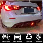 Infiniti Q50 Q50S 2018-2022 Carbon Fiber Rear Bumper Diffuser Lip W/ LED Brake Light