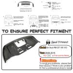 Carbon Fiber Rear Diffuser Compatible with Audi R8 V8 V10 GT Coupe &Convertible 2-Door 2010-2015 Low Bumper Lip Spoiler Lightweight Exhaust Diffuser Cover Body Kit