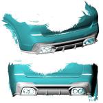 BMW F97 X3 M 2019-2023 Rear Bumper Diffuser With Splitters Carbon Fiber