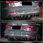 Audi S3 A3 Sline 8V.5 Sedan Facelift 2017-2020 Rear Bumper Diffuser Carbon Fiber