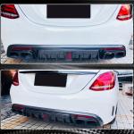 Mercedes Benz W205 Sport C43 C63 C450 AMG Pre-facelift 2015-2019 Rear Bumper Diffuser Carbon Fiber