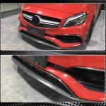 Mercedes Benz A Class W176 Sport A45 Facelift 2016-2018 Front Bumper Lip Carbon Fiber