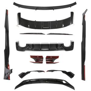 Audi RS6 2019-2022 Front Bumper Lip Side Skirts Rear Diffuser Rear Trunk Spoiler Rear Window Spoiler Dry Carbon Fiber
