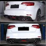 Audi S3 A3 Sline 8V.5 Hatchback Facelift 2017-2020 Rear Bumper Diffuser Carbon Fiber