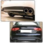 Rear Diffuser Compatible with Audi A4 B8 2009 2010 2011 2012 Replacement PU Rear Bumper Lip Diffuser Body Kit (with Bright Ribbon)