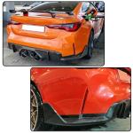 Rear Splitter for BMW 4 Series G82 M4 Coupe 2-Door 2021-2025 Dry Carbon Fiber Lower Bumper Lip Winglets Vents Cover Cupwings Flaps Spoiler Body Kit
