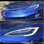Tesla Model S 2014-2020 Headlight Eyebrows Lamp Eyelids Carbon Fiber