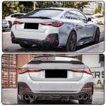 Carbon Fiber Rear Diffuser Compatible with BMW 4 Series G26 430i 440i 2020-2026 Gran Coupe Lower Rear Bumper Diffuser Lip Spoiler Body Kit Quad Muffler Twin Outlet